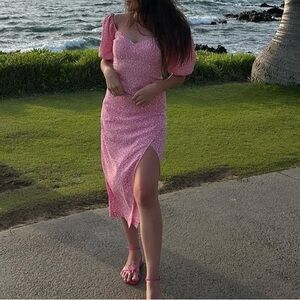 Abercrombie & Fitch Pink Two-Piece Skirt Set | Crop Top + Midi Skirt | Size S